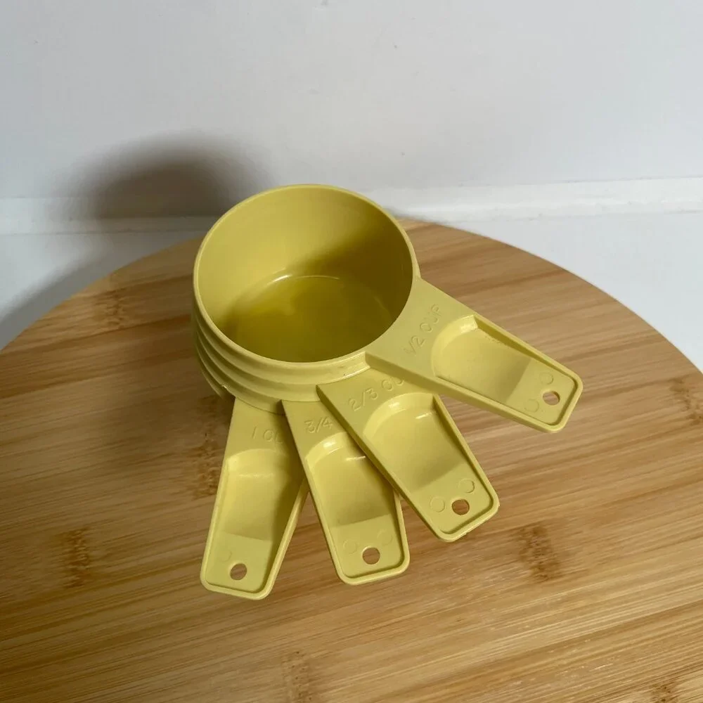 Vintage Tupperware Yellow Measuring Cup Set Plastic Baking Cooking